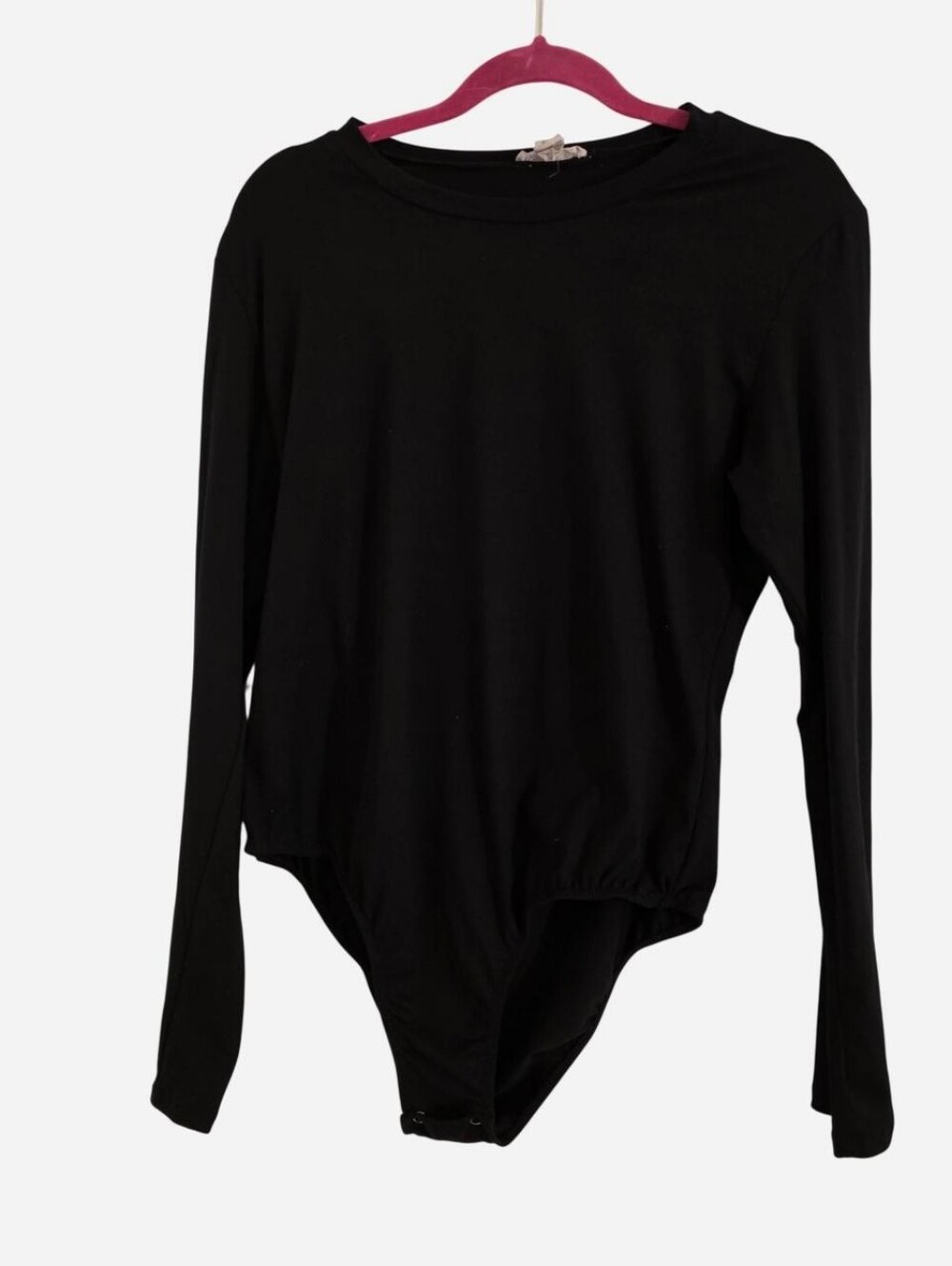 Black Long-Sleeve Crewneck Bodysuit - Women's Top